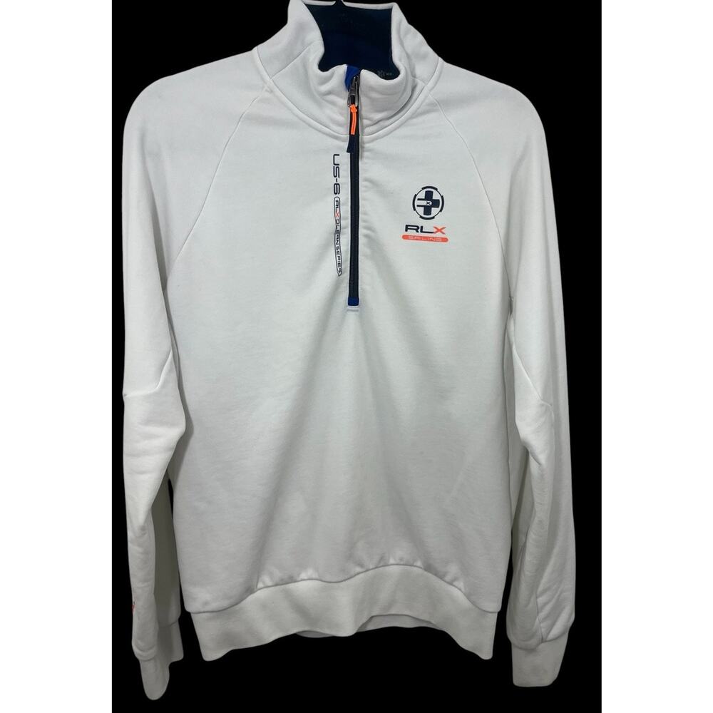 Ralph Lauren RLX Sailing Pullover Ocean Series White 1/4 Zip Men's Medium Preppy